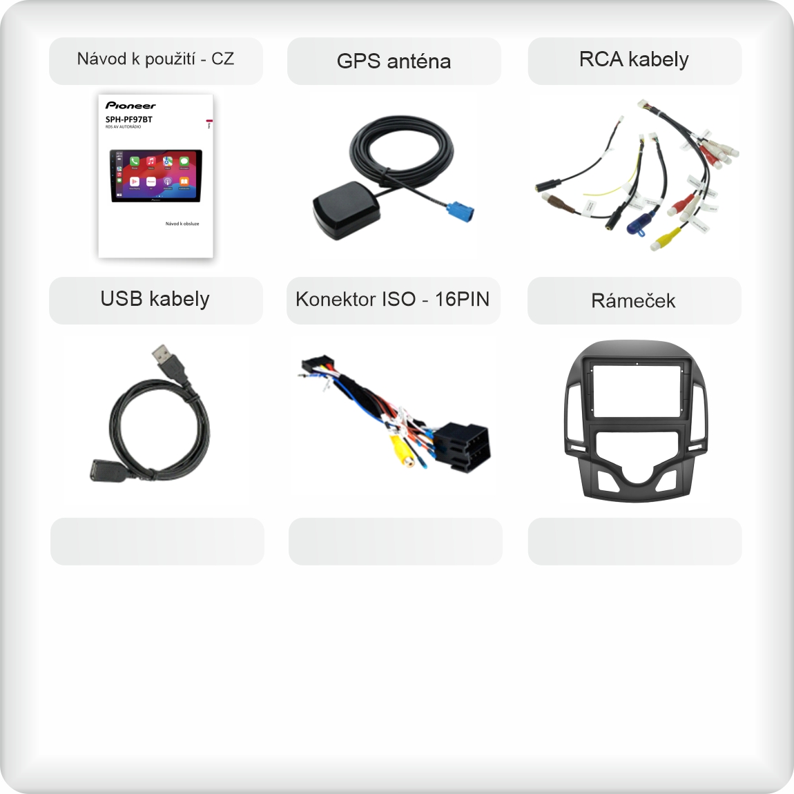 CZ příslušenství pro autorádio Pioneer SPH - PF97BT pro hyundai i30 auto ac carplay a android auto evtech_cz